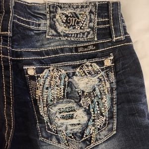 Miss Me angel wing cropped jeans